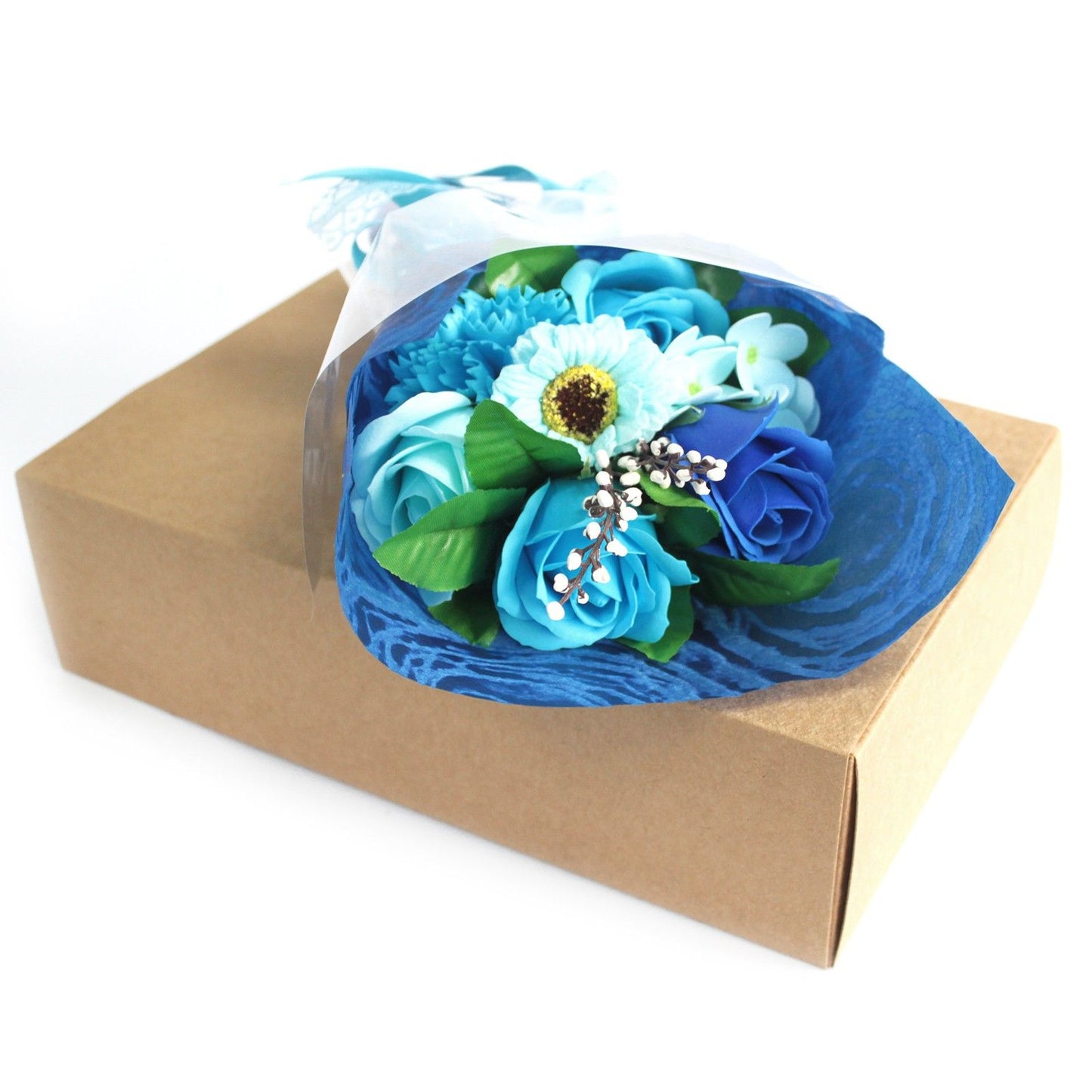Ramo de Flores de Jabón en caja - Azul