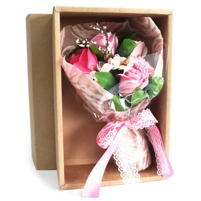 Ramo de Flores de Jabón en caja - Rosa