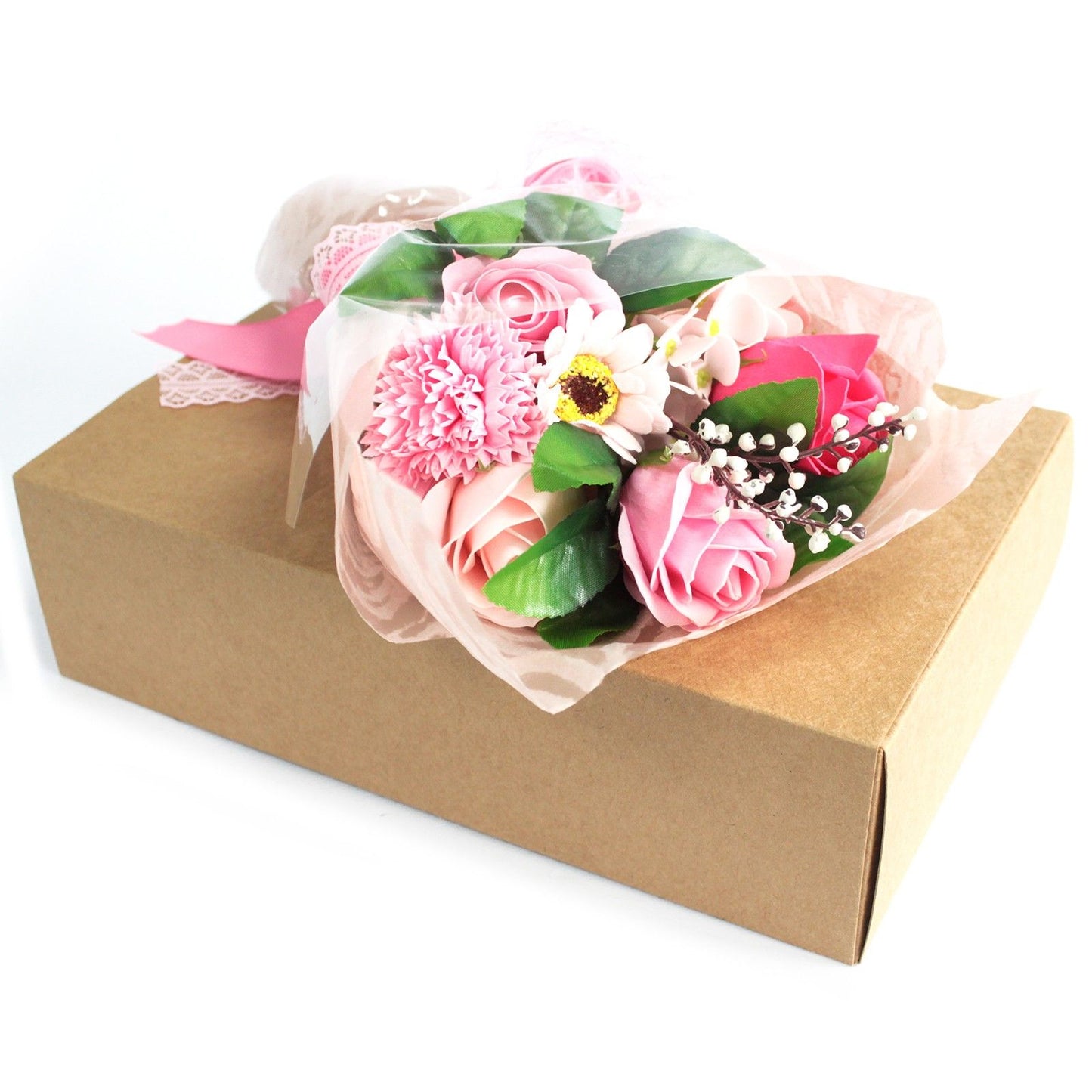 Ramo de Flores de Jabón en caja - Rosa
