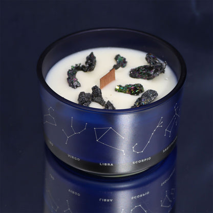 Vela de Cristal del Zodiaco con Pulsera de Piedras Preciosas - Piscis