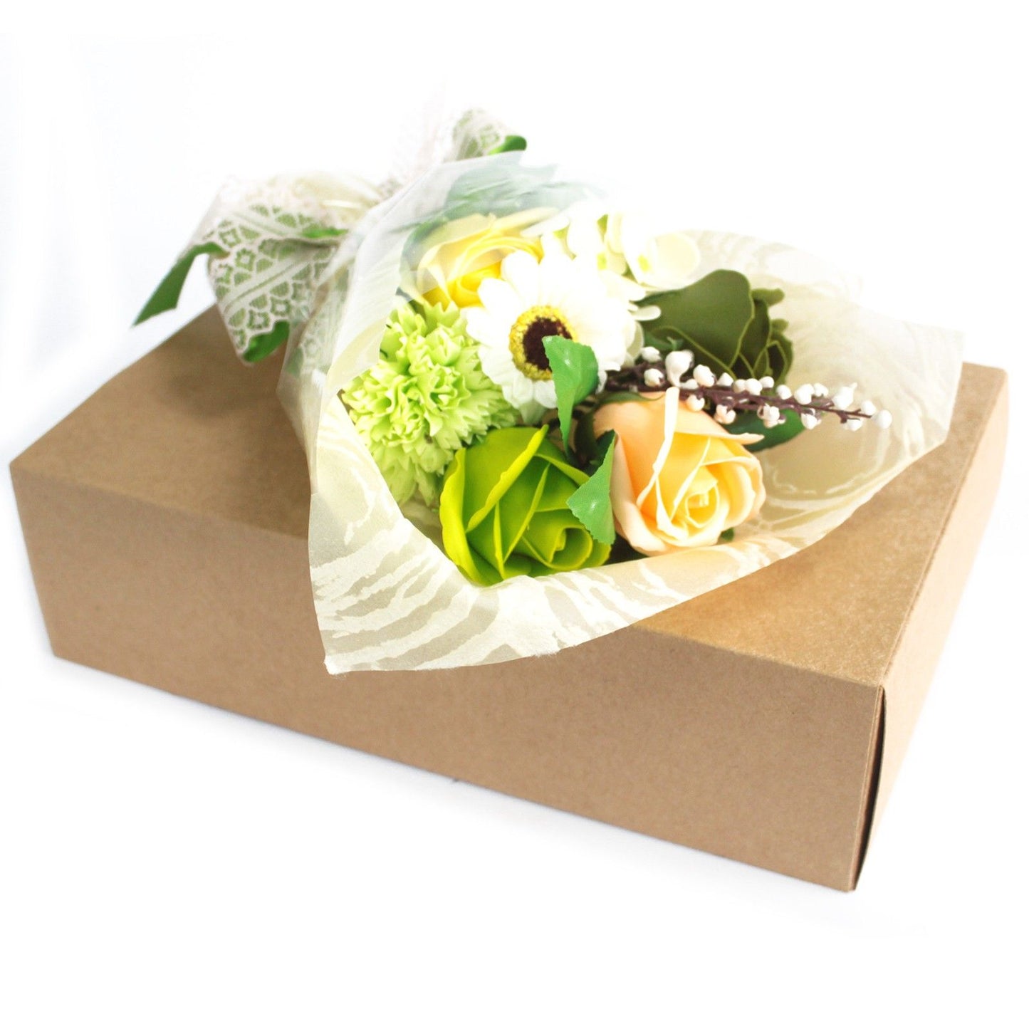 Ramo de Flores de Jabón en caja - Verde