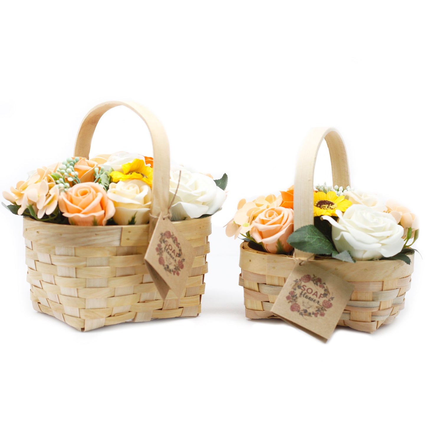 Cesta de Flores de Jabón - Rosa gran