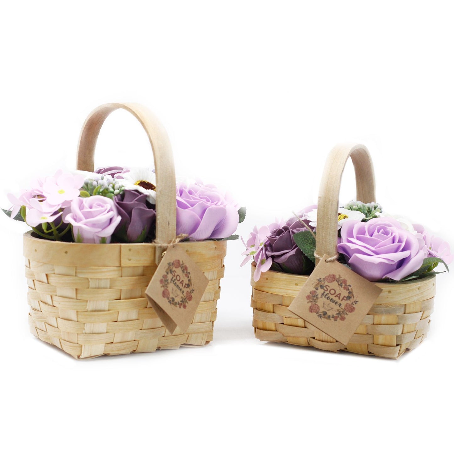 Cesta de Flores de Jabón - Rosa med