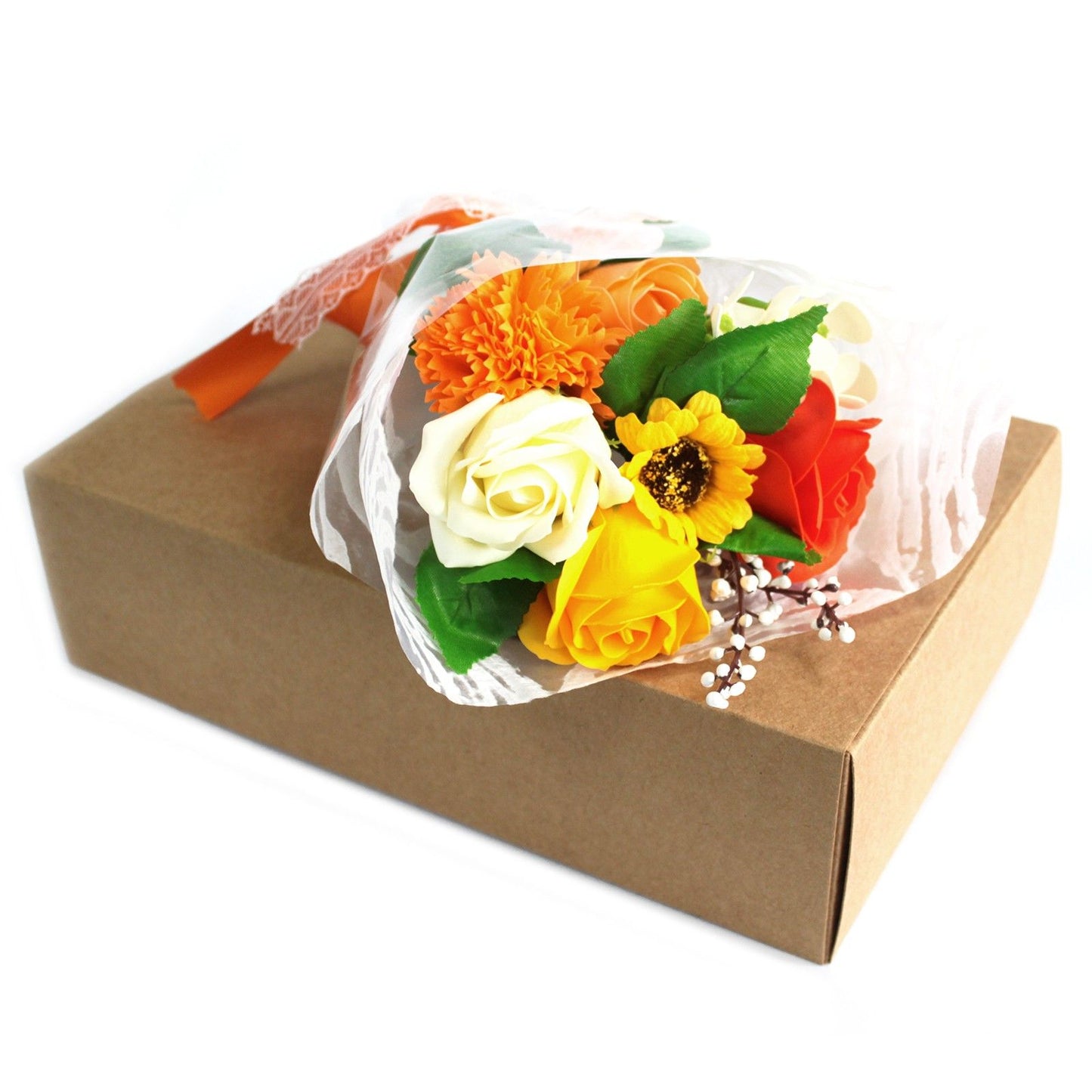 Ramo de Flores Jabón en caja - Naranja