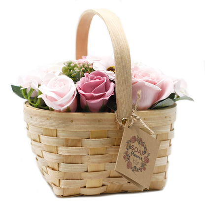 Cesta de Flores de Jabón - Rosa gran