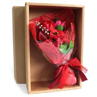 Ramo de Flores de Jabón en caja - Rojo